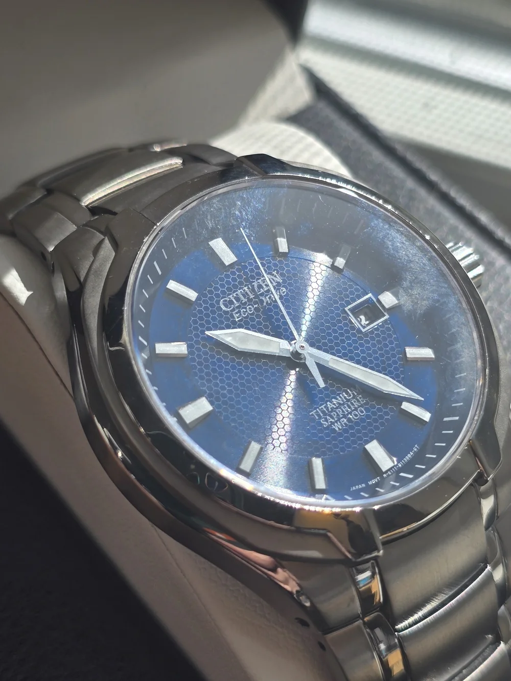 Citizen Eco-Drive Men's Titanium Blue Dial Watch